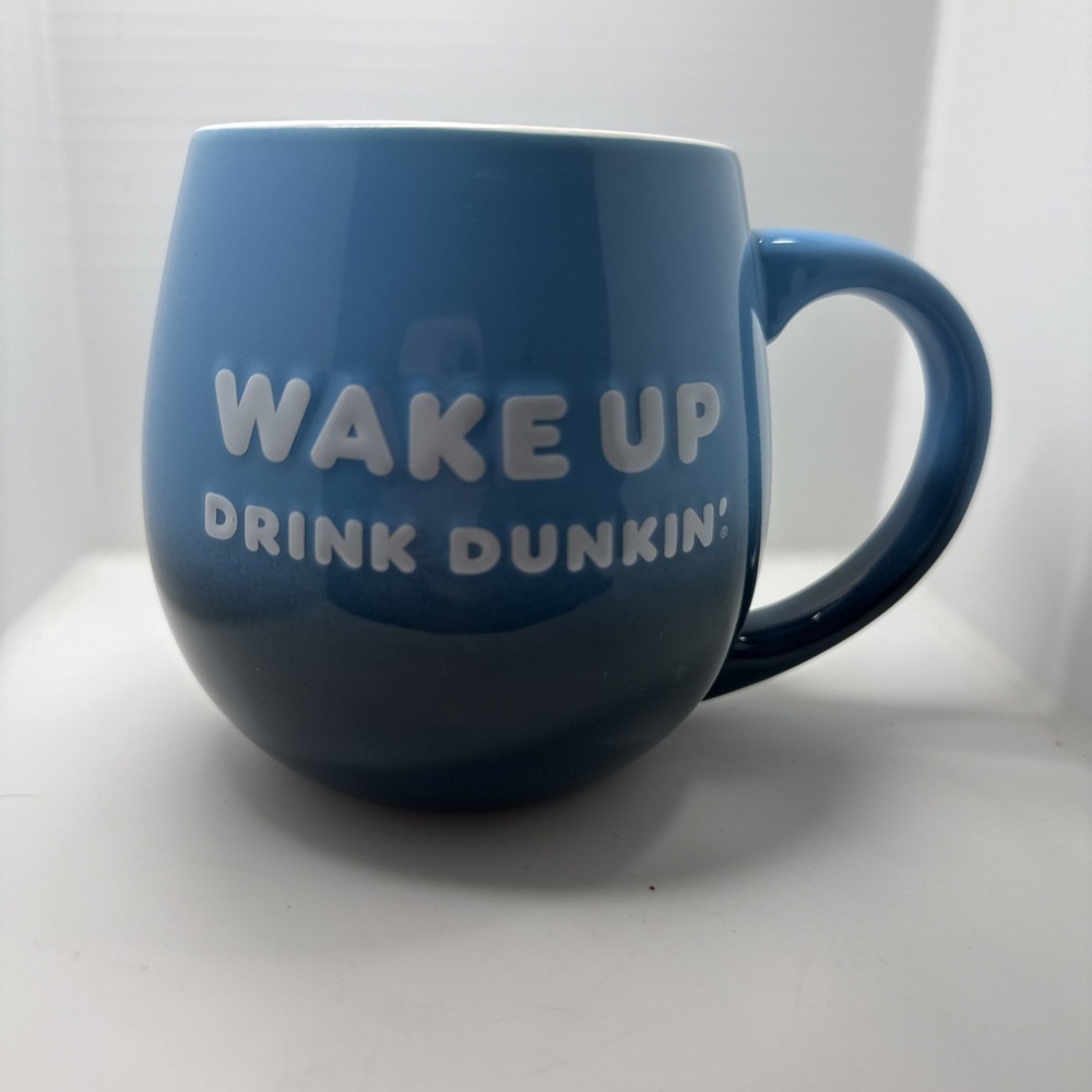DUNKIN DONUTS WAKE UP Drink DUNKIN Be Awesome Blue Coffee Mug 20 oz